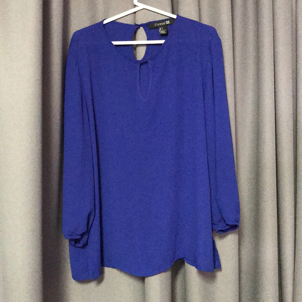 Forever21 Sheer Royal Blue Top